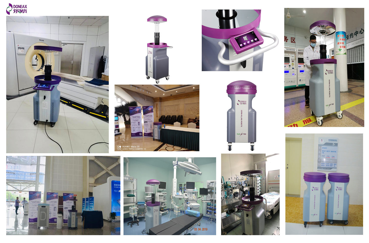 robot pulsed UV light disinfection